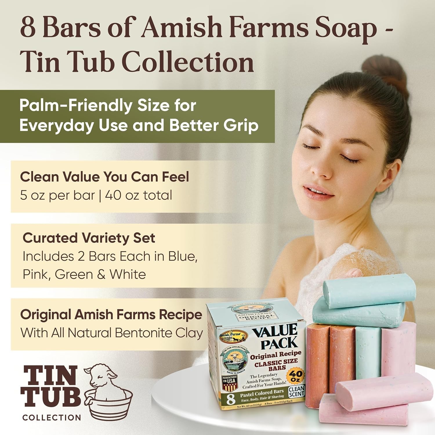 8-Pack Soap Bars – 5 oz Each, PH Balanced & Nourishing for All Skin Types