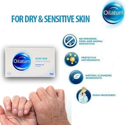 3 Box OILATUM Bar SOAP For Dry Skin 100g Gently Cleanses Moisturizes Free Ship