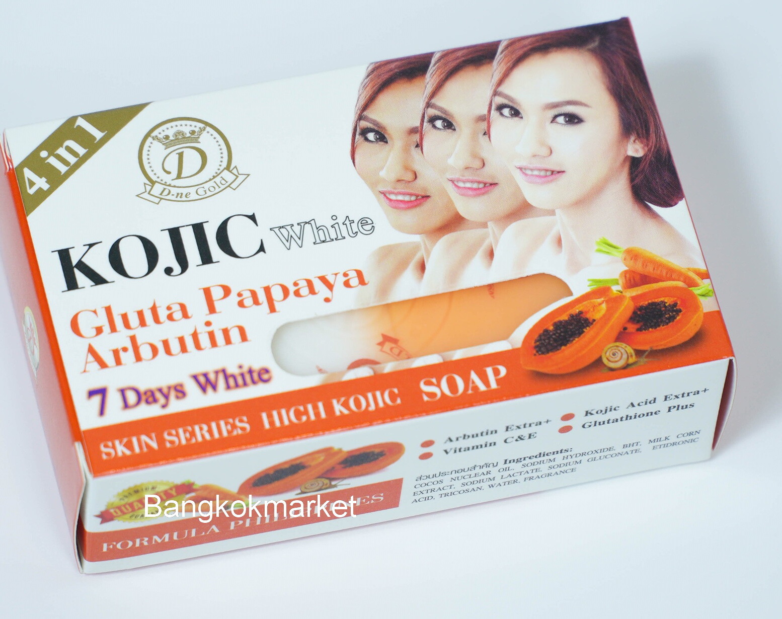 Original Kojic Gluta Papaya Arbutin 7 Days Soap Lightening X 6Pcs. EXP. Y2028