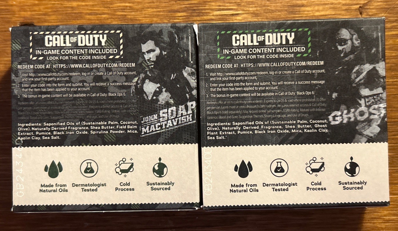 New! Dr. Squatch Call Of Duty Limited Edition Ghost Grit And Sarge Soap Bundle