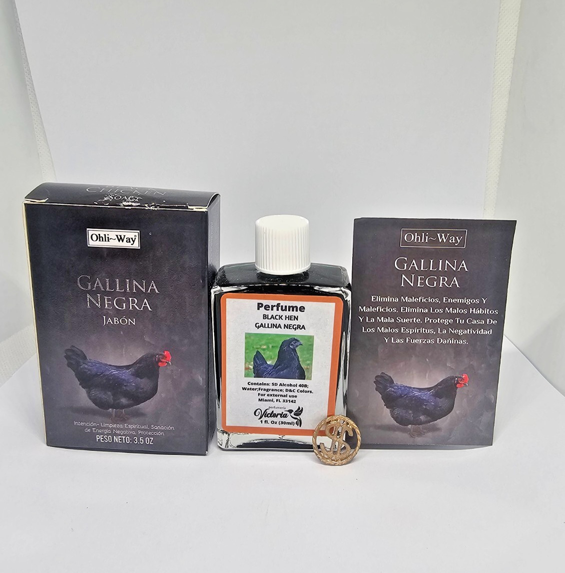 GALLINA NEGRA JABON Y PERFUME / BLACK HEN ELIMINA LAS MALAS ENERGIAS CONTRA TODO