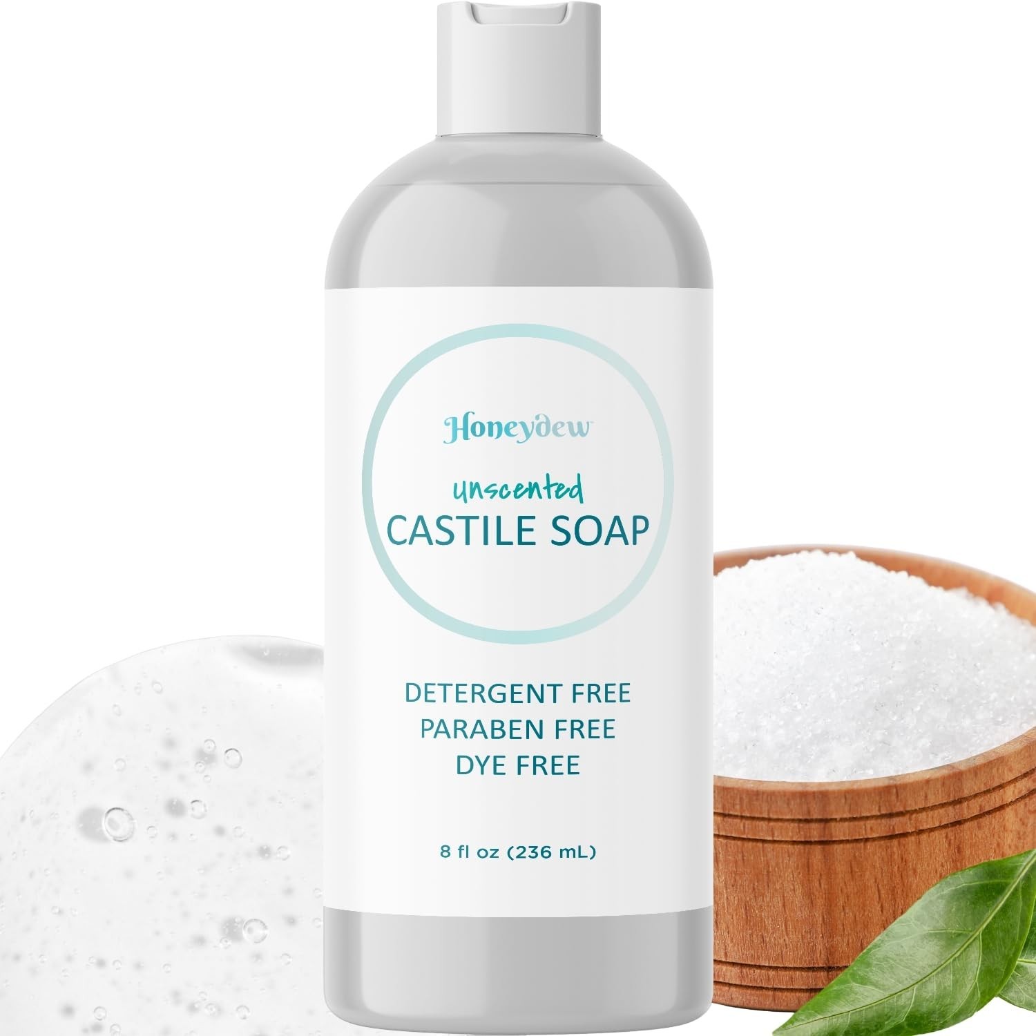 Organic Unscented Castile Soap – Gentle Cleanser for Hair, Face & Body (8oz)