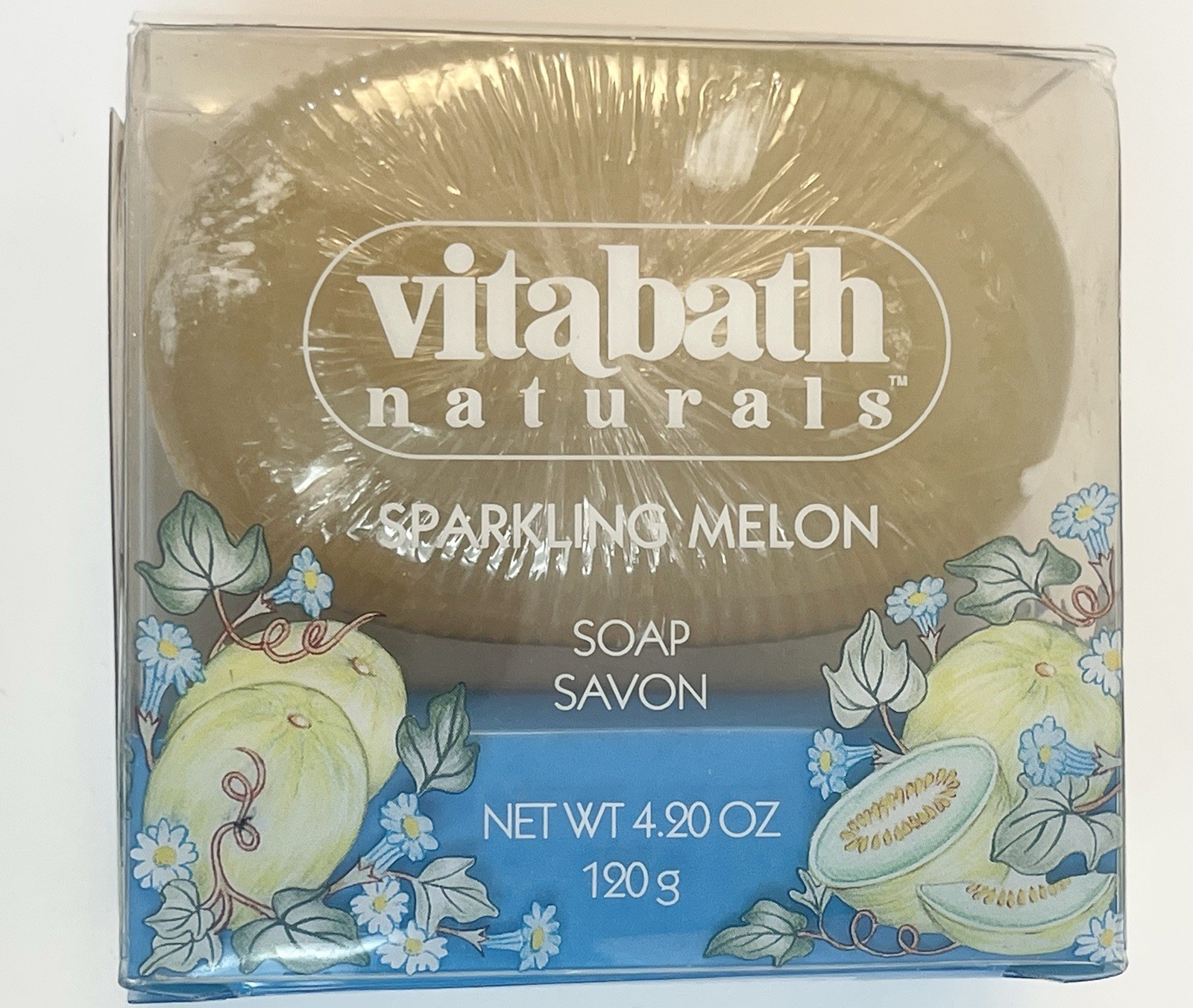 Vitabath Naturals Sparkling Melon Bar Soap Savin 4.2oz New Sealed Hard To Find