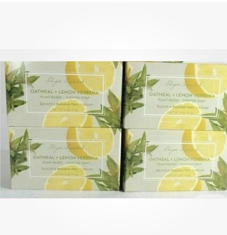 3X Shugar Soapworks Oatmeal & Lemon Verbena Bar Soap Vegan 5 OZ