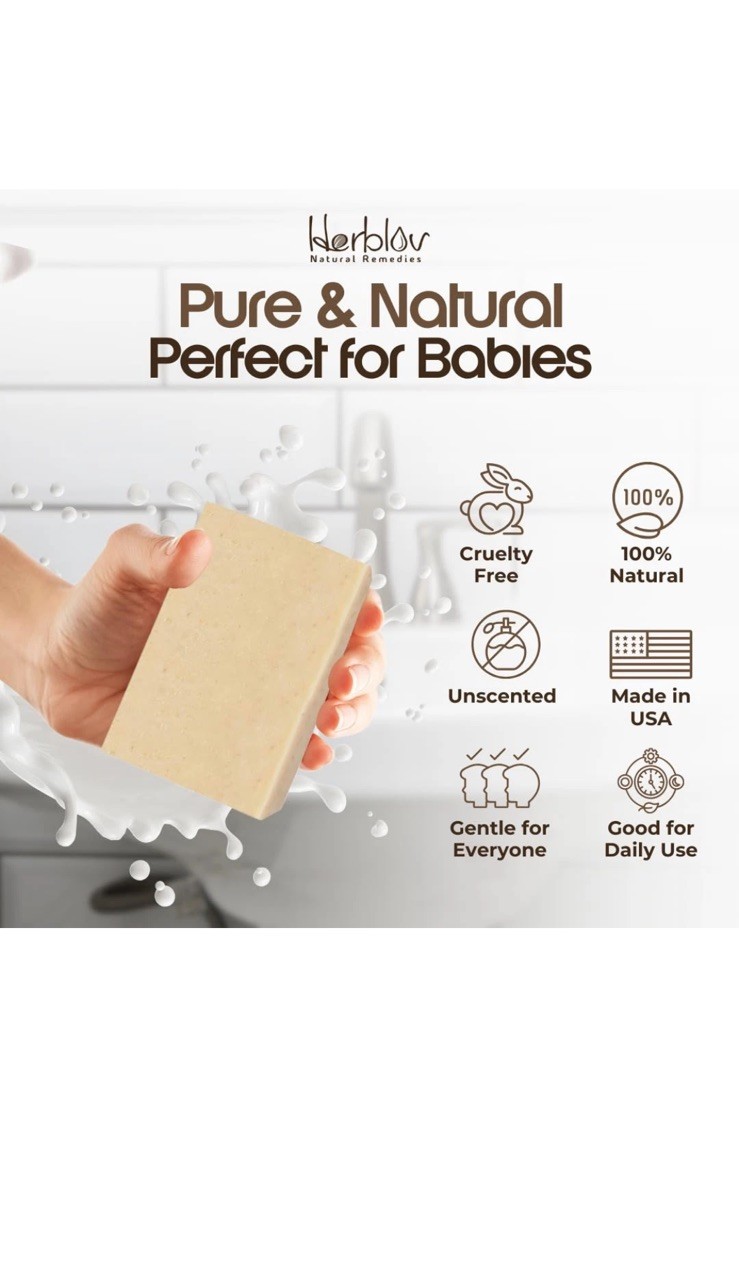 Herblov Oatmeal Honey Goat Milk Soap Unscented 5oz Handcrafted All Natural USA