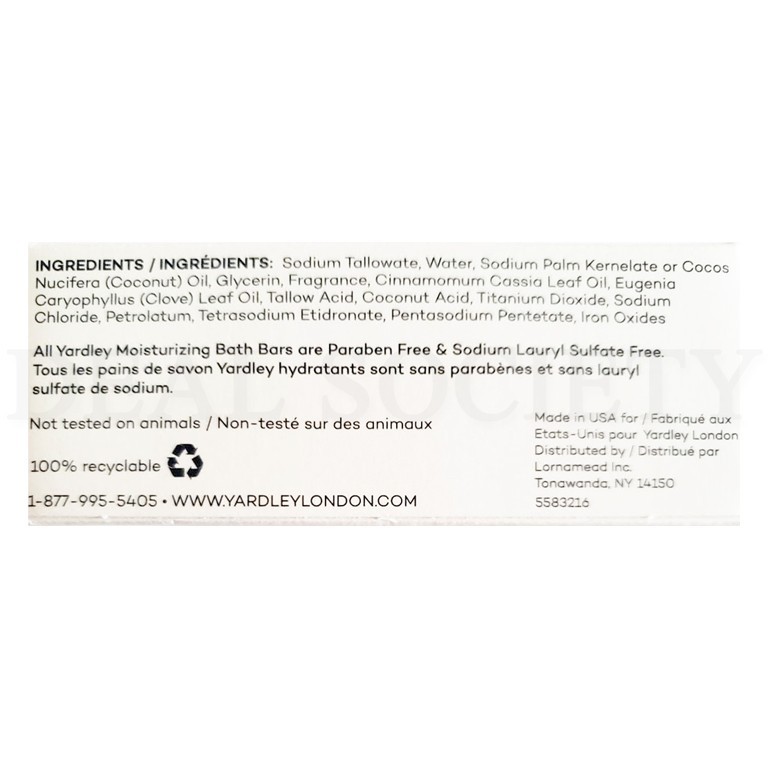 Yardley London Limited Edition Cinnamon Swirl Moisturizing Bath Bar 4oz Lot of 6