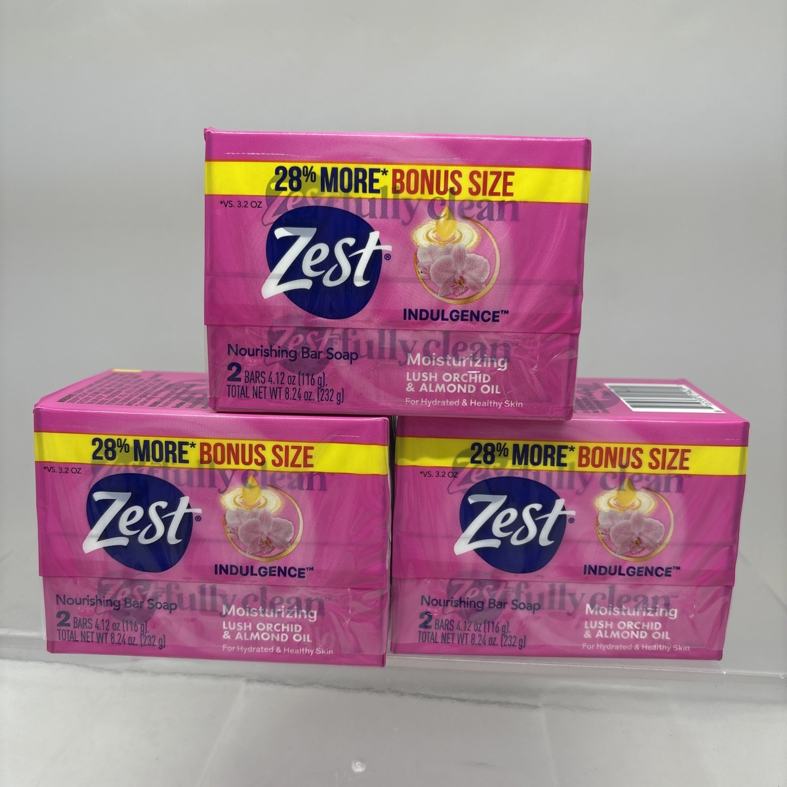 6 X Zest Lush Orchid & Almond Oil Moisturizing Bar Soap 4.12 Oz – 3PKS X 2EA B66