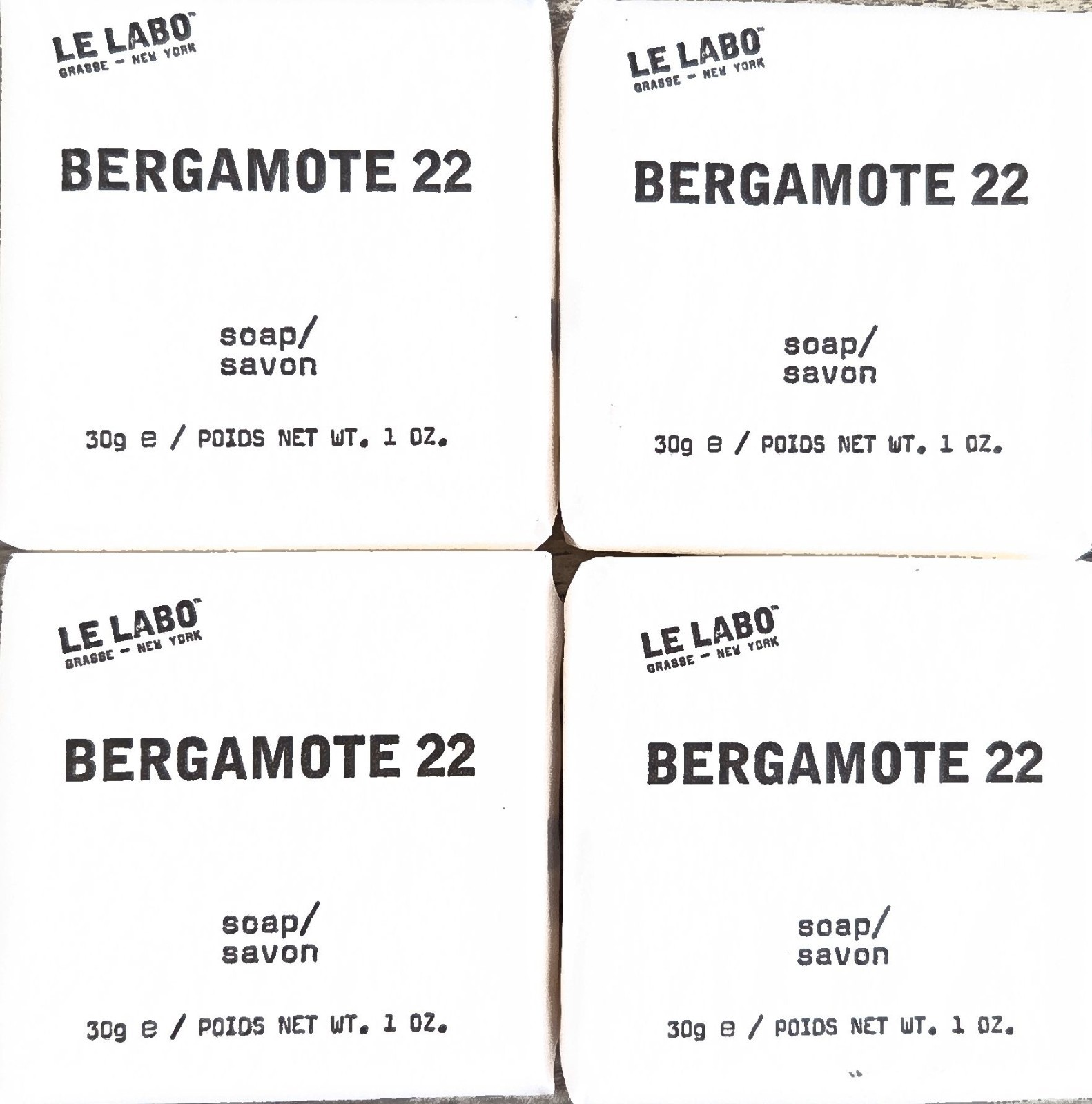 Le Labo Bergamote 22 Soap Lot of (4) 30g / 1 oz each Park Hyatt Travel Size