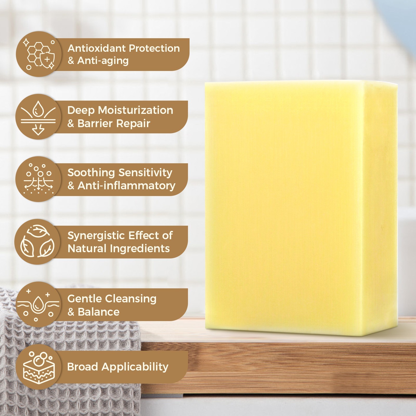 OUKEYA Beef Tallow Bath Soap Moisture, Gentle Cleansing for Dry & Sensitive Skin