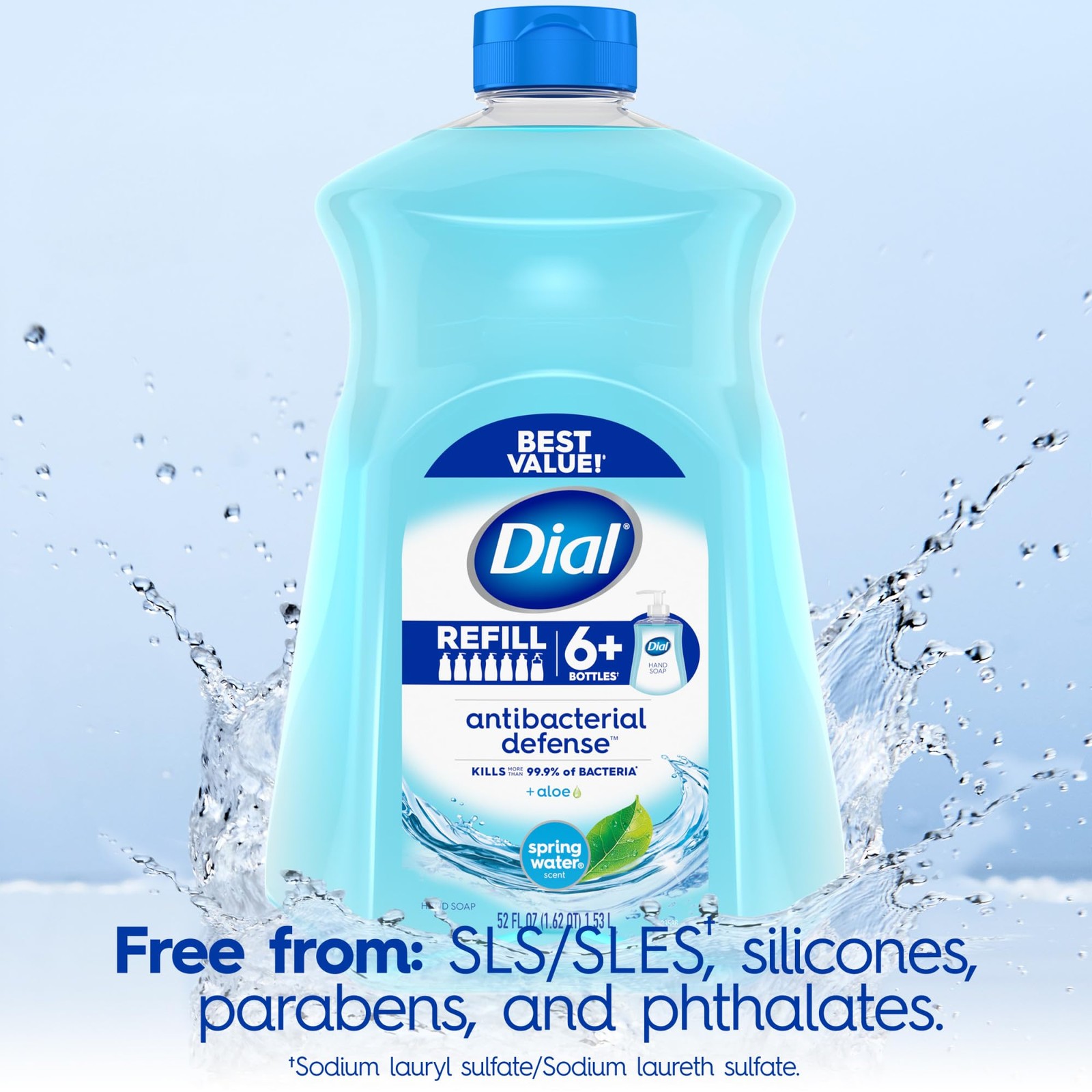Dial Antibacterial Defense Liquid Hand Soap + Aloe, 52 Fl Oz (Pack of 3)