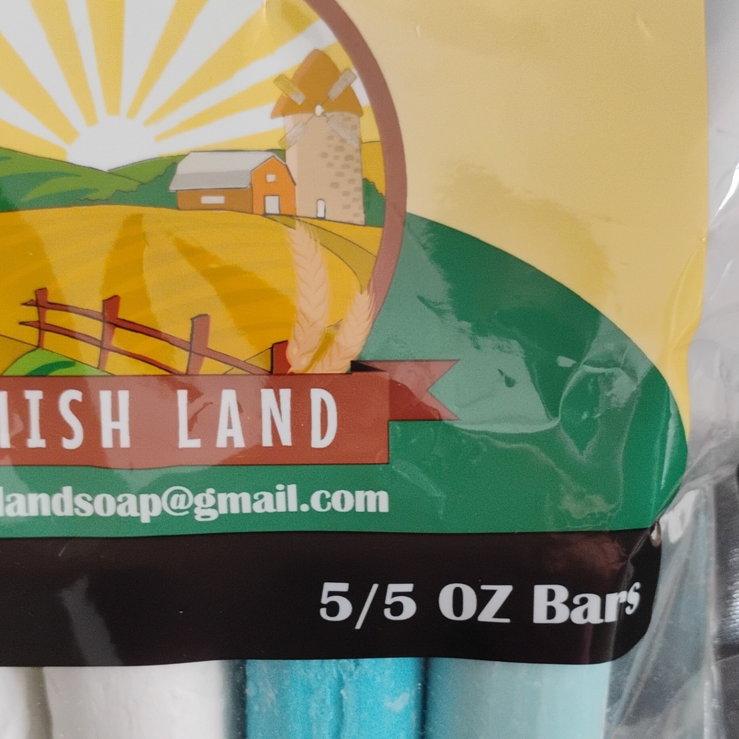 Amish Land Body Bar Soap 5 oz Bars White Blue Rectangular Unisex