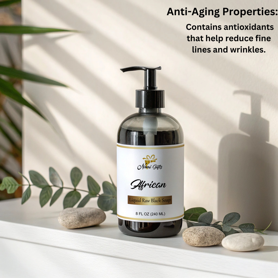 African Black Liquid Soap for Acne, Anti Aging, Dry Skin Relief