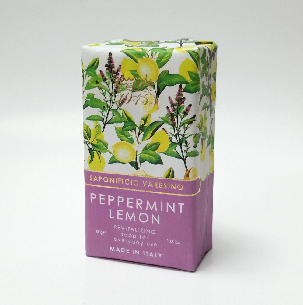 Peppermint Lemon Soap Bar Revitalizing 10.5 oz Saponificio Varesino – Sealed
