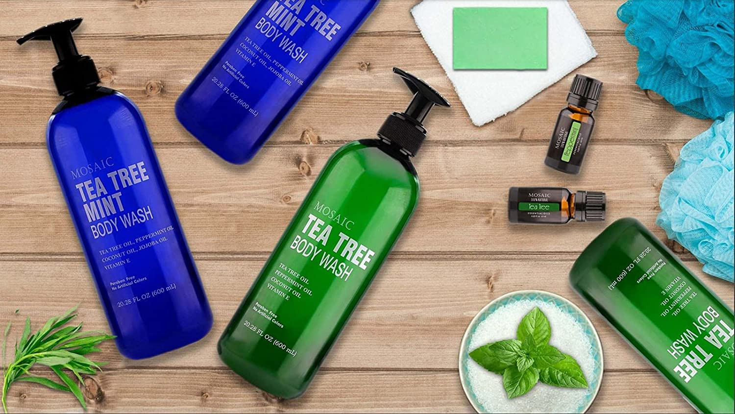 Tea Tree Body Wash & Shower Gel with Vitamin E for Jock Itch, Eczema 20oz 2-Pack