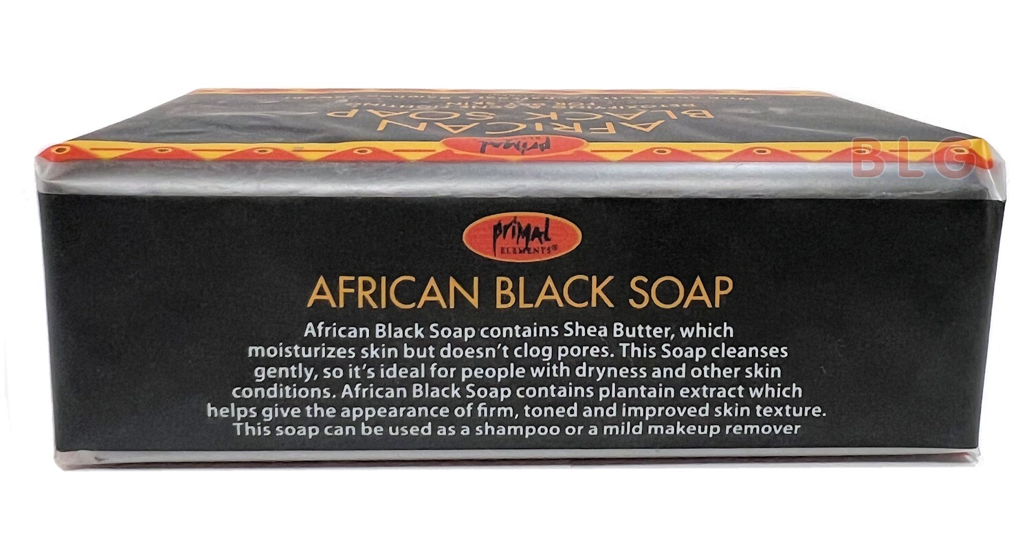 AFRICAN BLACK SOAP Detoxifying Acne Fighting Shea Butter & Charcoal 7 oz. 6-Bars