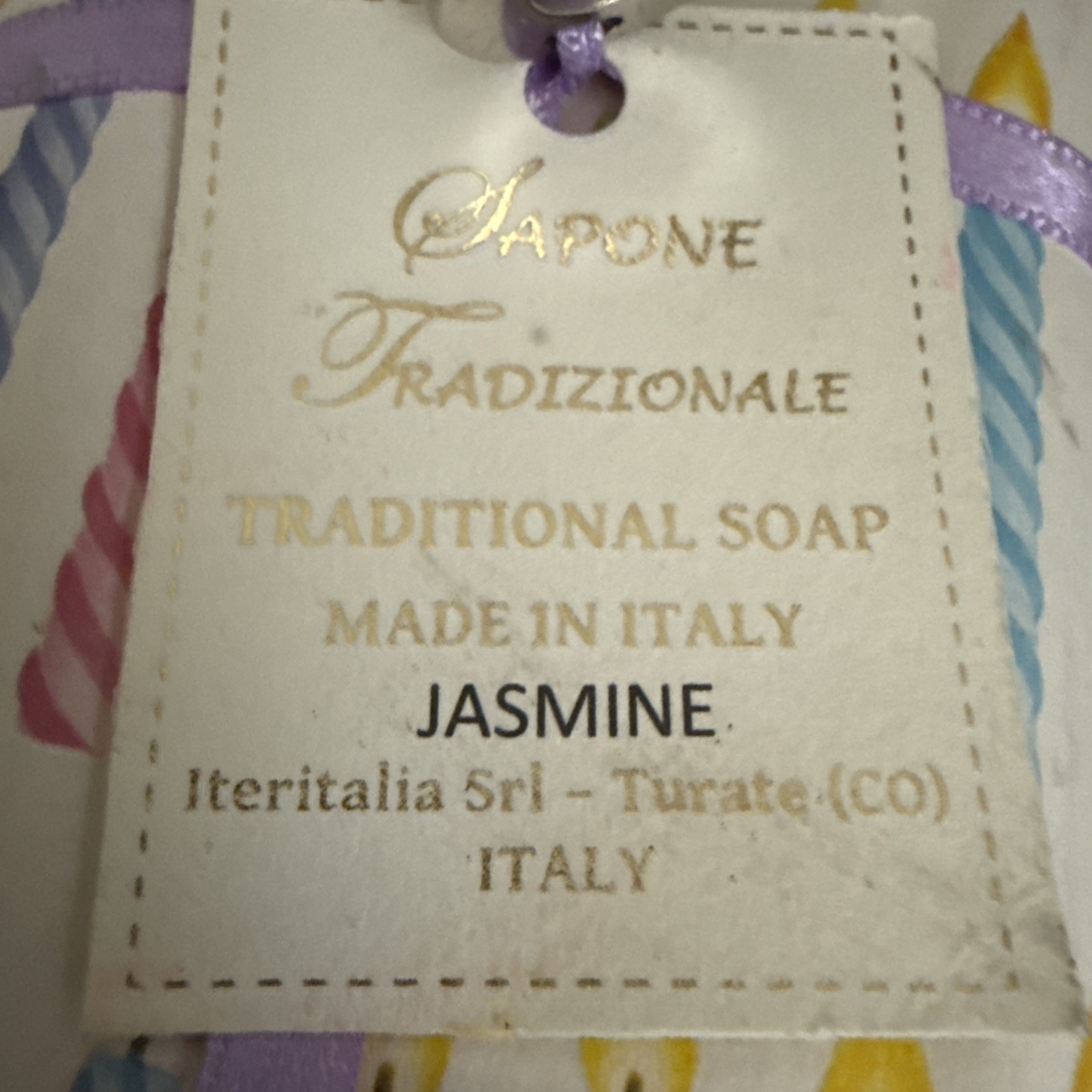 Sapone Tradizionale bar soap made in Italy Jasmine Scented 9.5 oz HappyBirthday