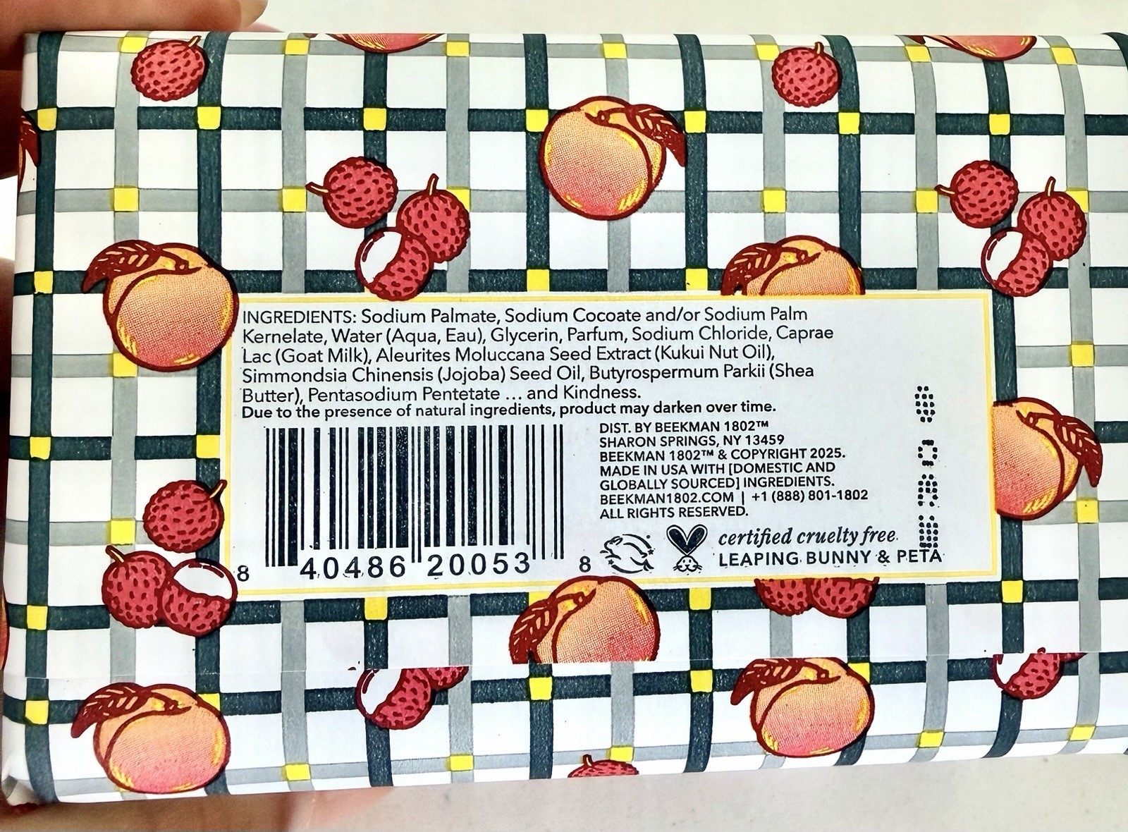 Beekman 1802 Goat Milk Bar Soaps. Juicy Peachy Lychee Jumbo 9 oz each. Lot Of 2
