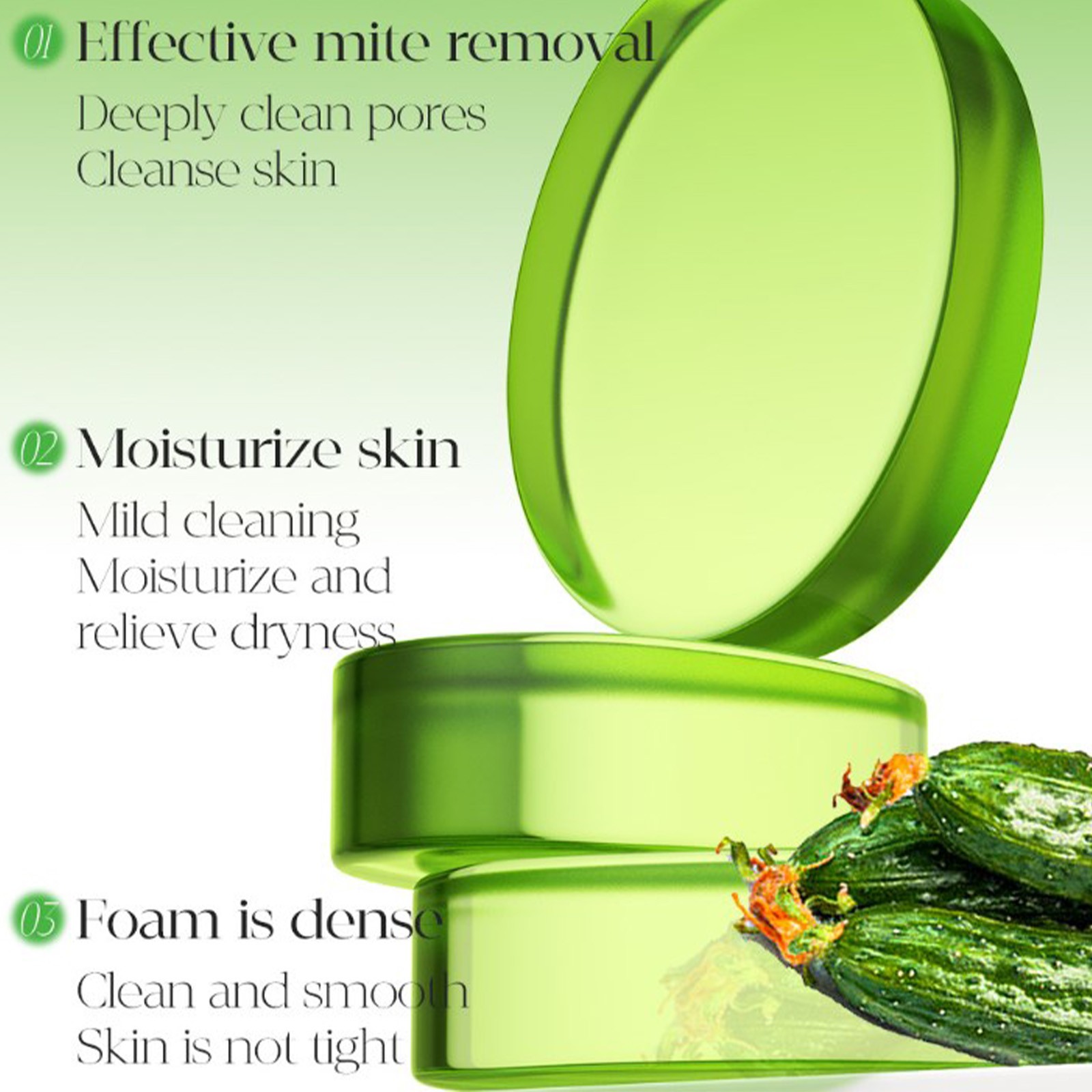 1Pcs Refreshing Deeply Cleaning Cucumber Soap Cucumber Scent Soap Oil Control