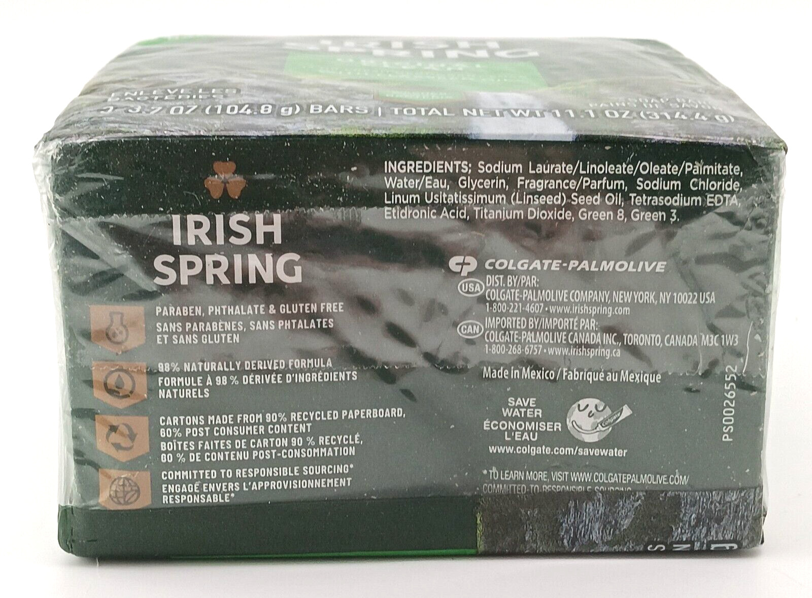 Irish Spring Original Clean Fresh Deodorant Soap – 3 Pack – 3.7 oz each Bar