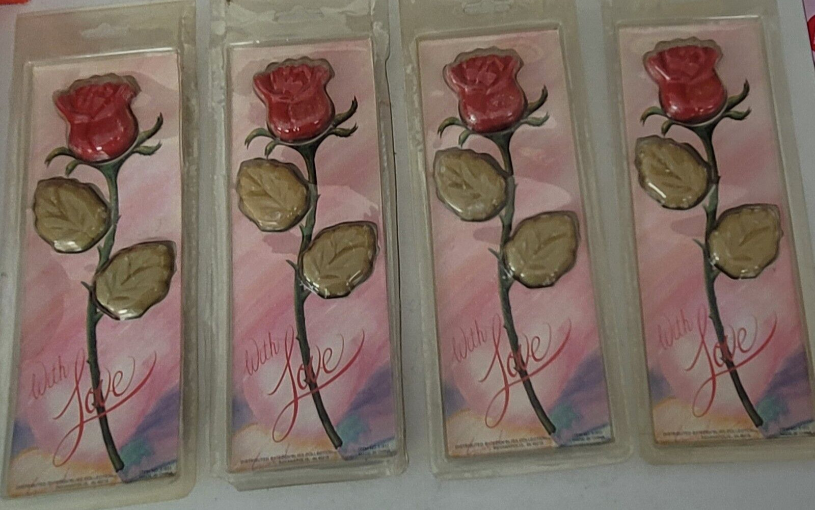 NEW individual packs lot of 4 rose and petal shape soaps Eden Bliss Collection