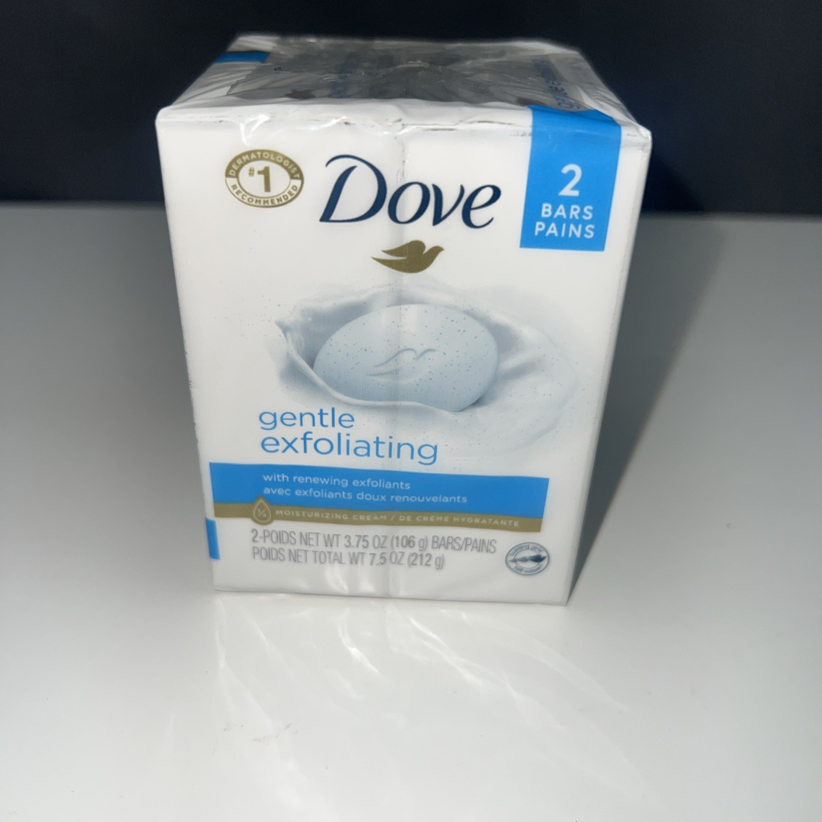 Dove Gentle Exfoliating Beauty 2 Bar Soap 7.5 oz Moisturizing Cleansing