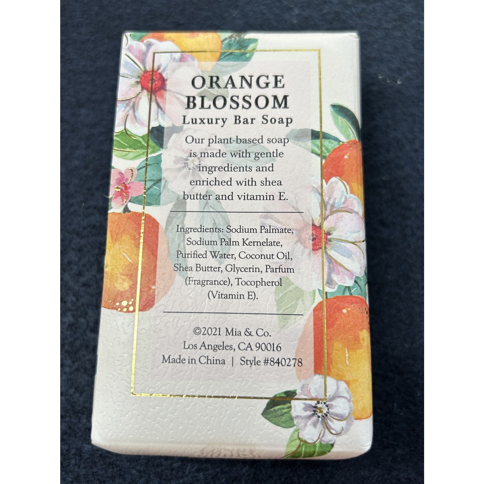 Mia & Co Fresh Citrus Orange Blossom Luxury Bar Soap NEW Shea Butter Vitamin E