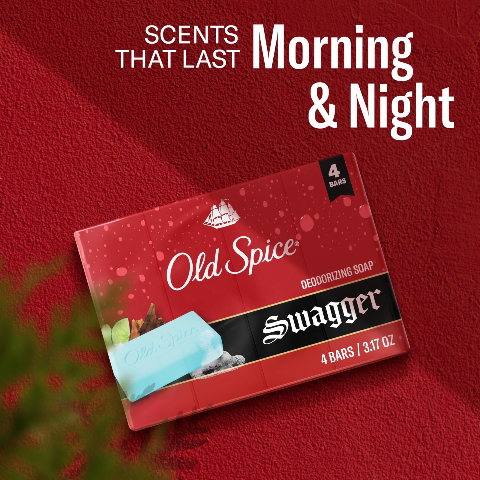 Old Spice Bar Soap for Men, Refreshing Clean to 3.17 Ounce (Pack of 4), Red