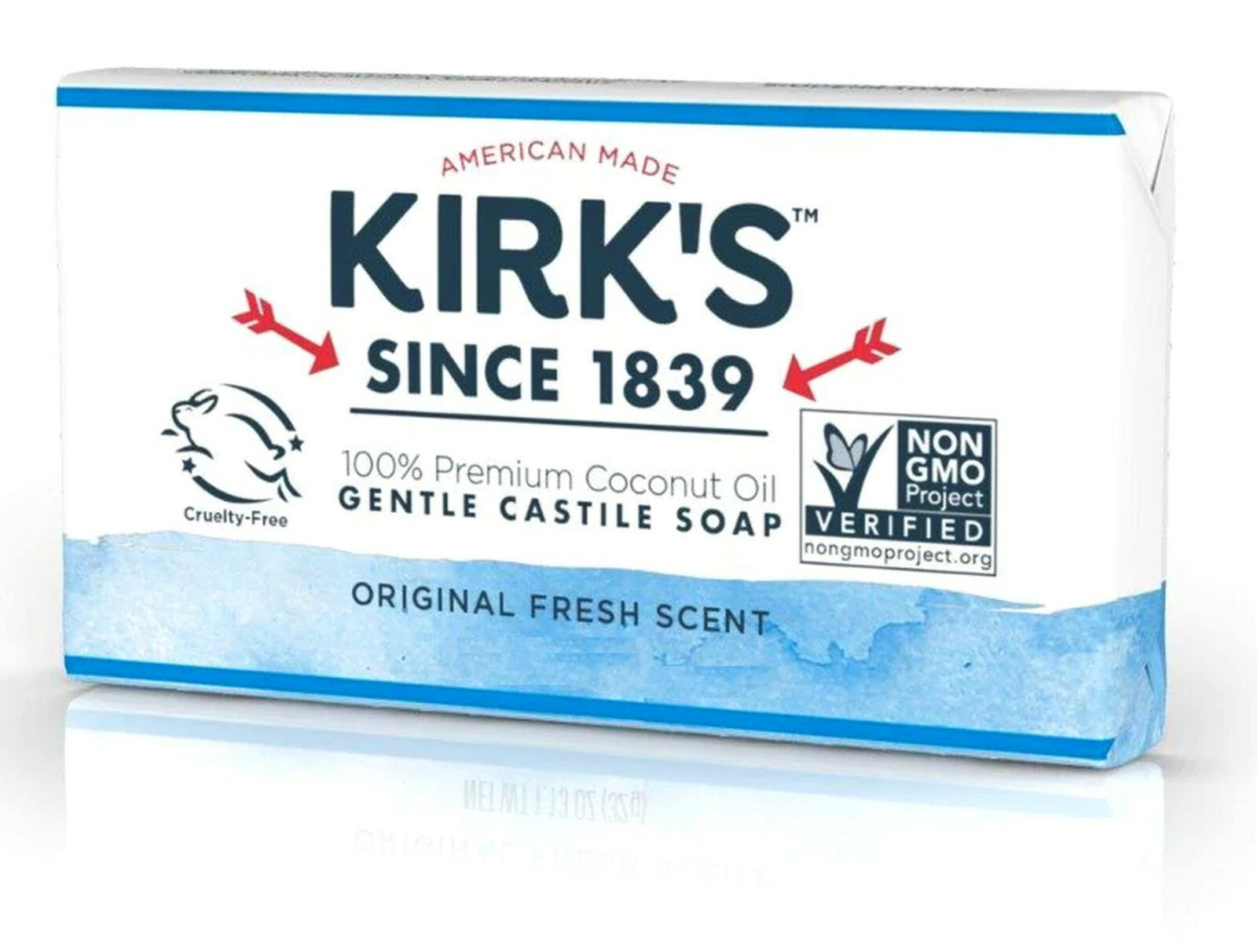 6 Bars Kirk’s FresH Scent CASTILE BAR SOAP 100% Coconut gentle 4oz x6 Coco KIRKS