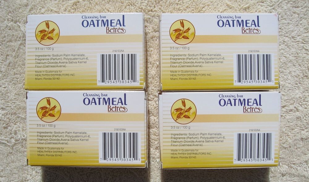 4X Betres Avena Oatmeal Bar Soap 3.5 oz 100g Sensitive Skin-USA Retail Box *New*