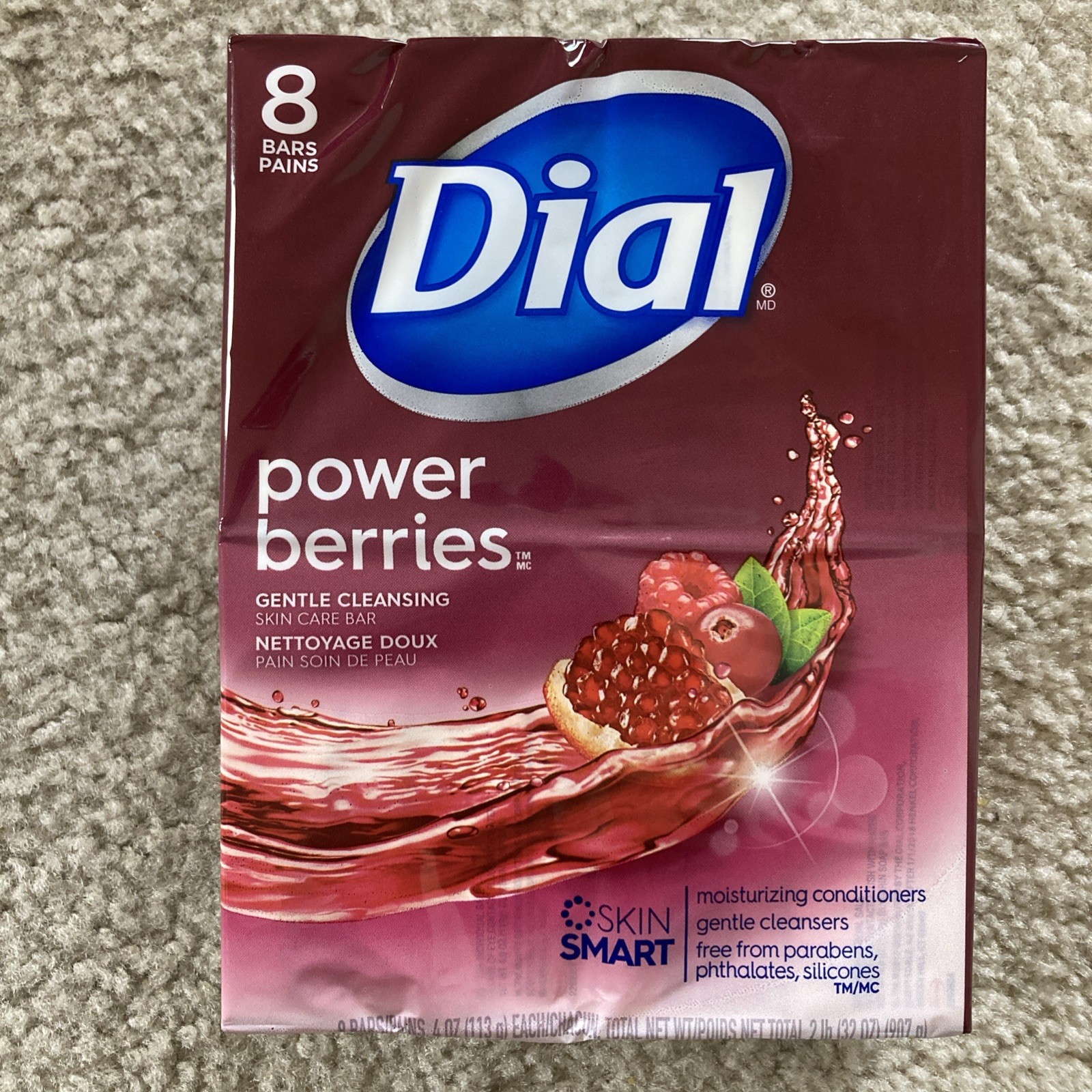 Dial Power Berries Bar Soap 4oz – Red (8 Pack) – SEALED. Rare!