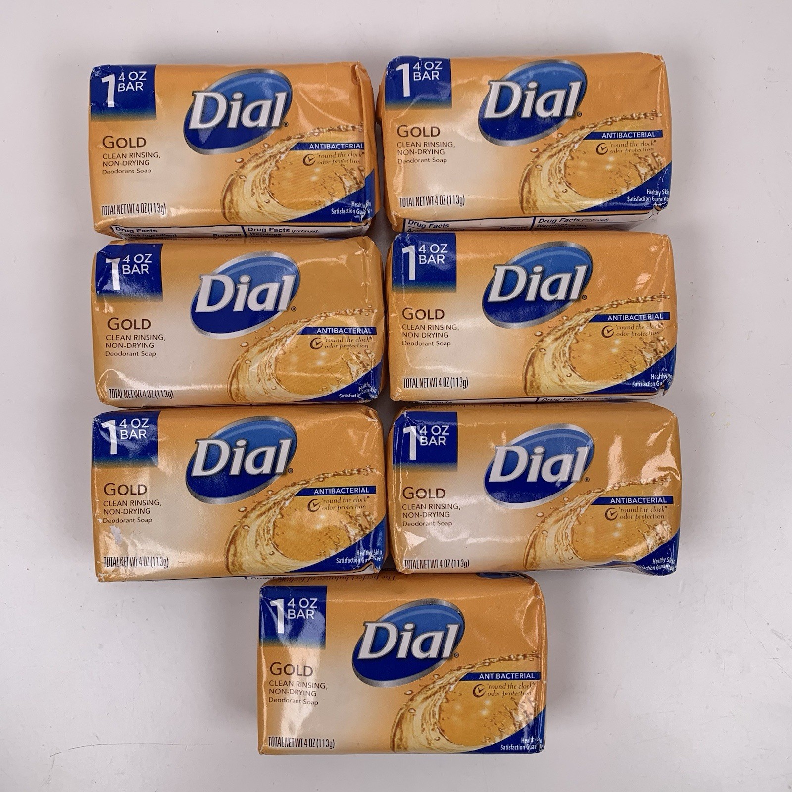 7 Dial Gold Antibacterial Deodorant Bar Soap 4 oz Non Drying Old Formula Sealed