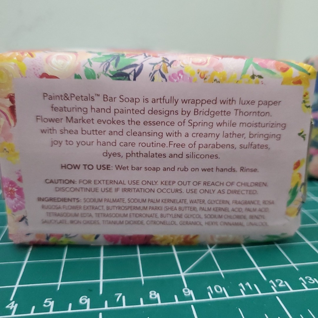 4 Bars Paint & Petals Scented Luxury Bar Soap w/Shea 7oz ea Assorted Scents