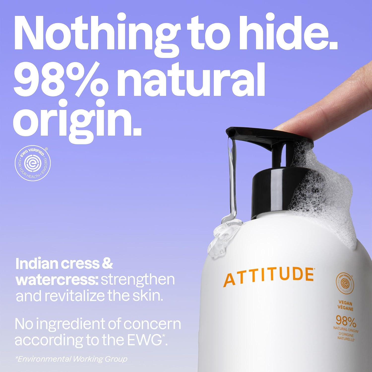 ATTITUDE Liquid Hand Soap, EWG Verified, Plant and Mineral-Based, Vegan Personal