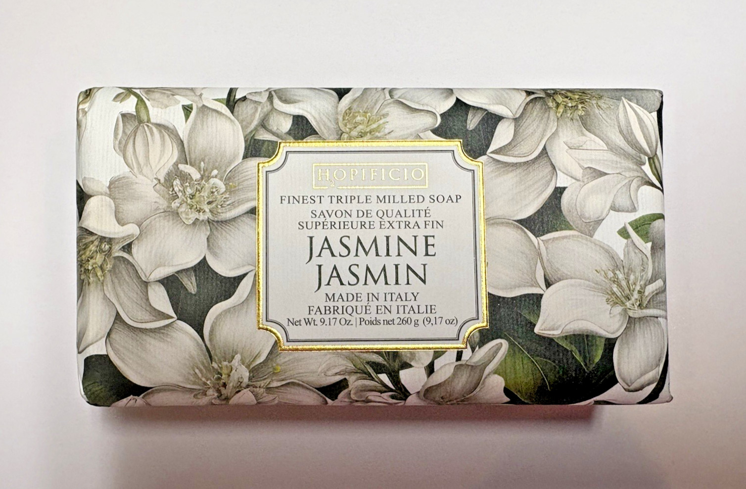 Hopificio Firenze Jasmine Luxury Bath Triple Milled Bar Soap Italy 9.17 oz New