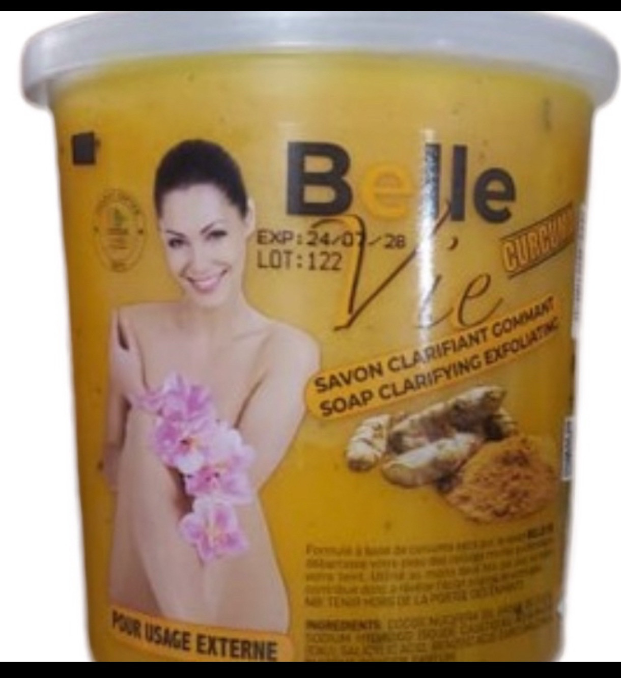 Belle Vie Rich Turmeric Soap. Exfoliating Soap 670g Jar. X 1