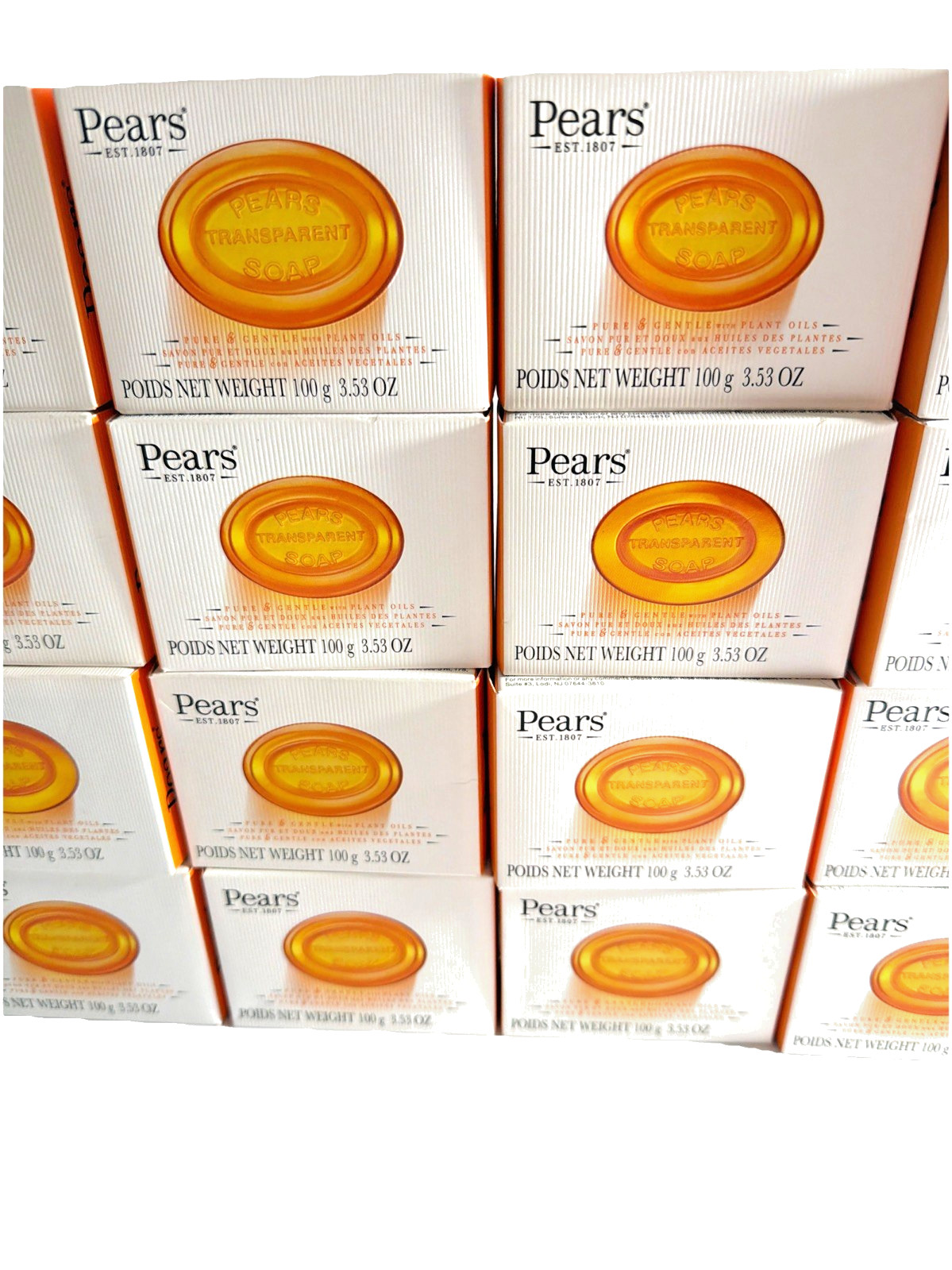 Pears Transparent Natural Glycerin Bar Soap Gentle & Hypoallergenic 3.53 24 Bars