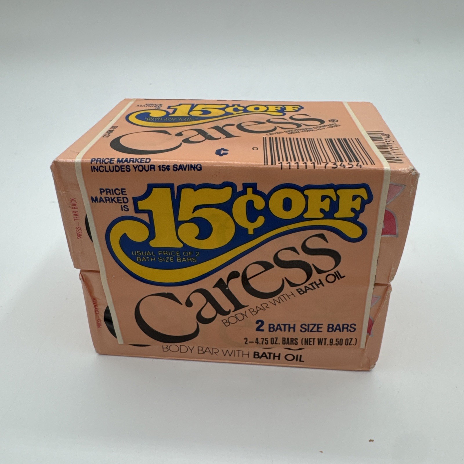 Lot Of 2 Vintage NOS Caress Soap Bar Bath Oil Flower Label