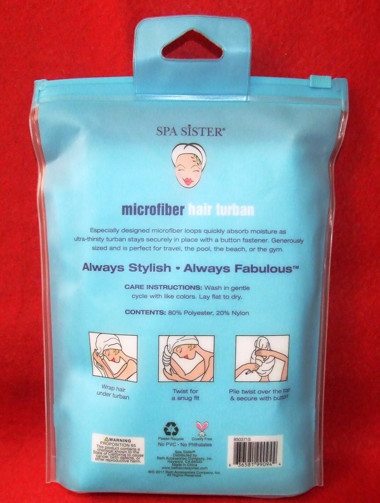 Spa Sister Daily Essential Microfiber Hair Turban – Ultra Absorbent – White- NEW