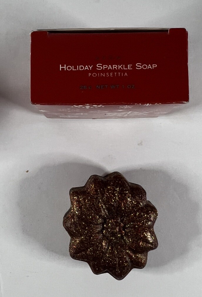 Lot 3 AVON Holiday Sparkle Soap Bars 2 Star & 1 Poinsettia