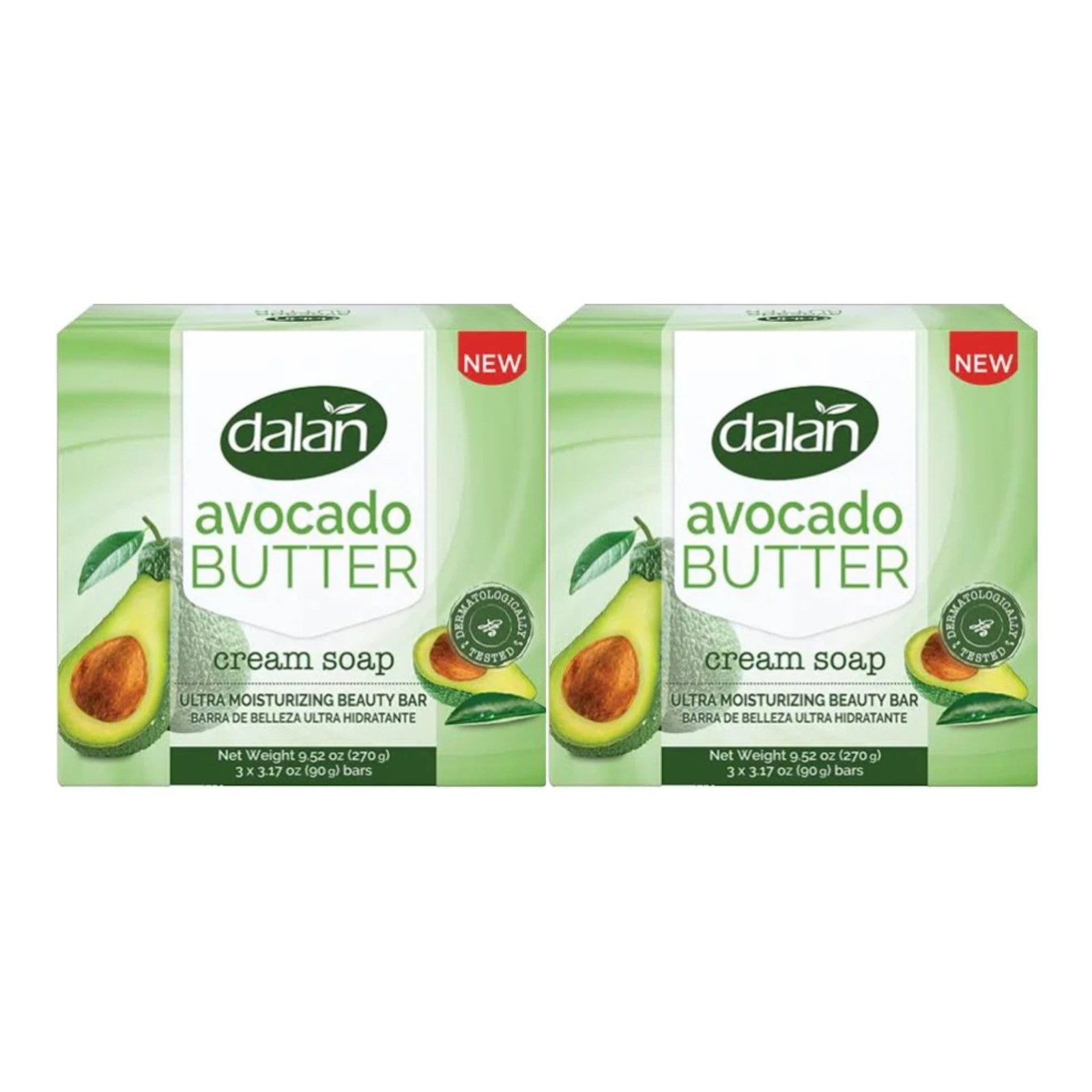 Dalan Avocado Butter Cream Soap Bar, 6 Bars x 3.17oz Each