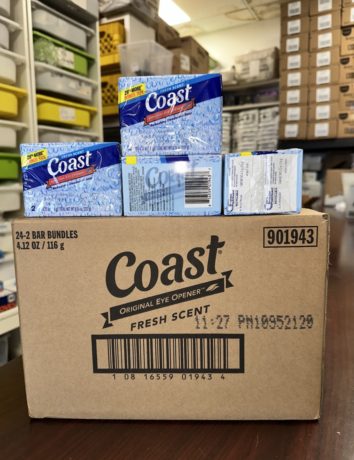 (2PK) Coast Deodorant Soap Bar Fresh Scent 4.12 oz Each BONUS SIZE NIB SEALED