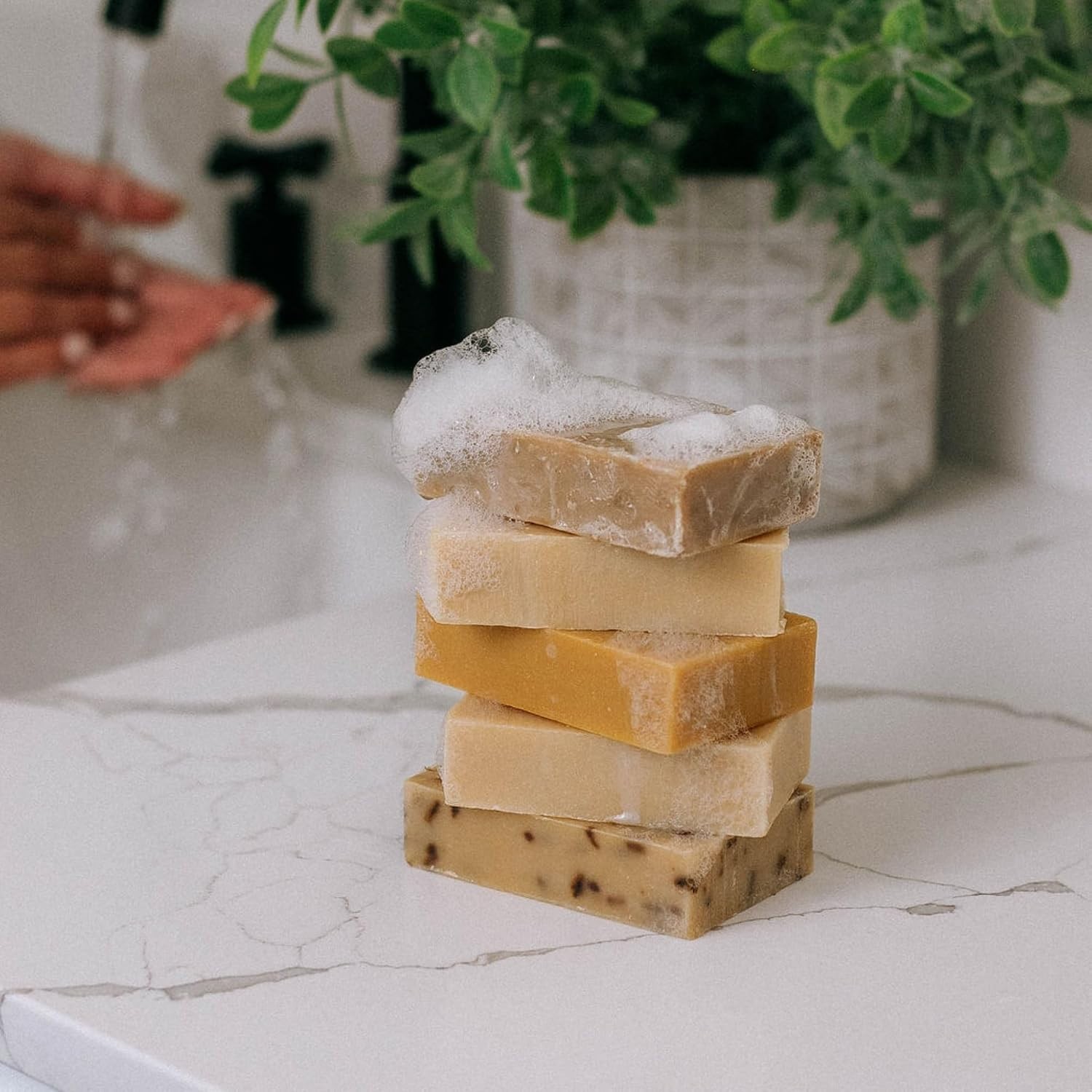 4 x 4.5 oz Handmade Unscented Goat Milk Soap Bars for Dry & Sensitive Skin