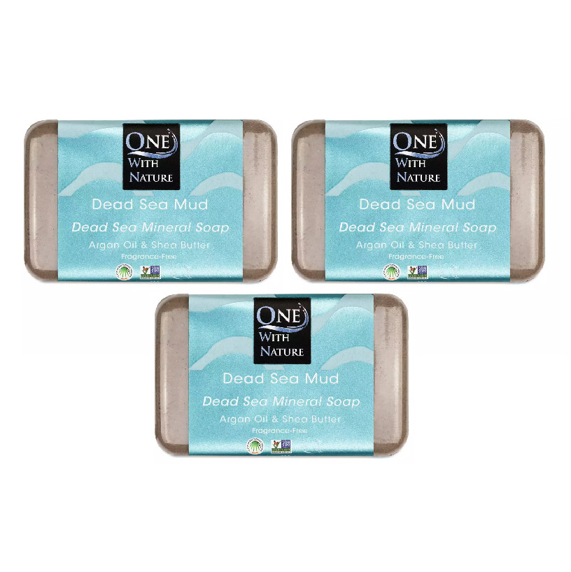 One With Nature Dead Sea Mineral Soap Sea Mud 7 oz (pack of 3)