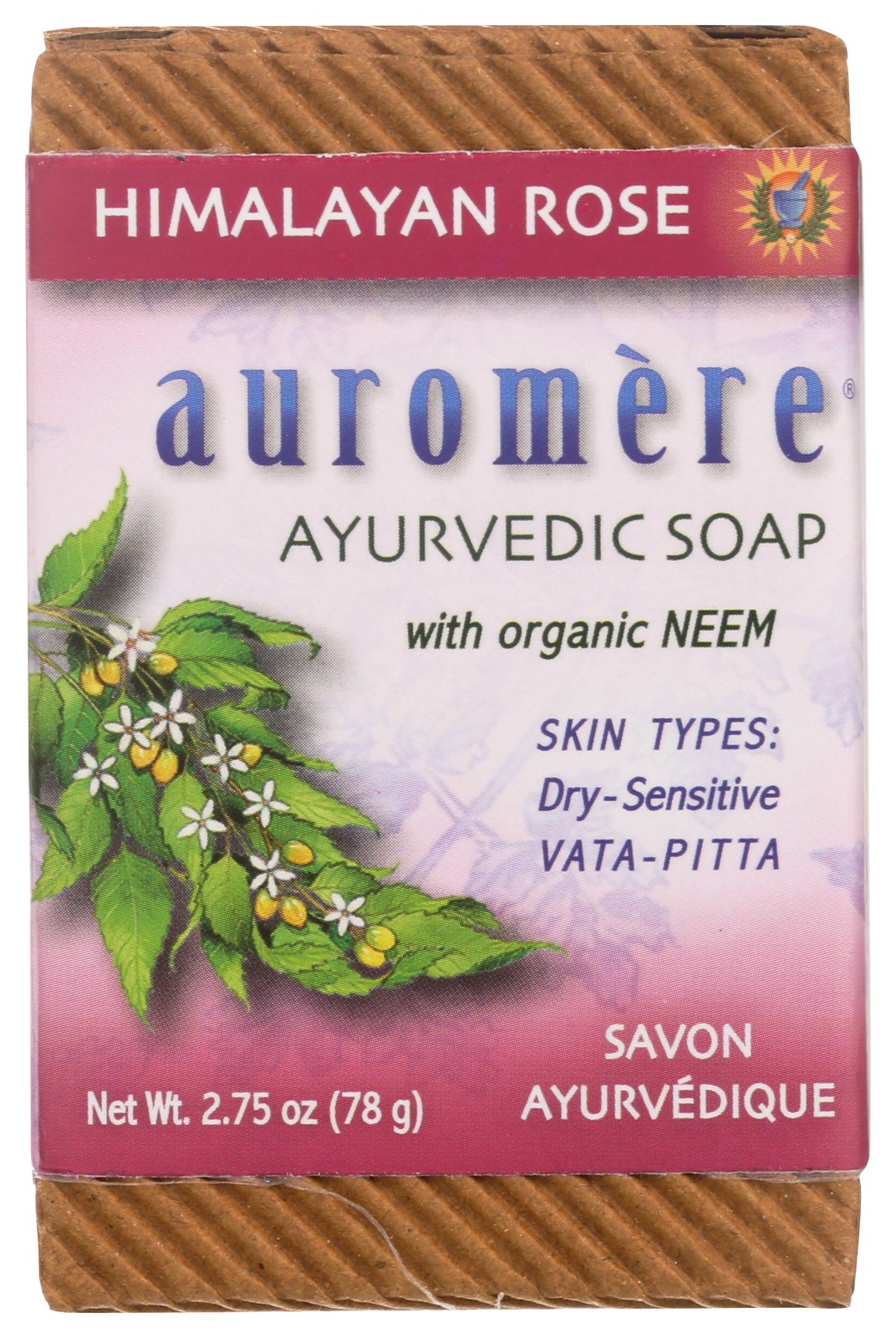 Auromere Himalayan Rose Ayurvedic Neem Bar Soap 2.75 Oz Natural 1 Pack