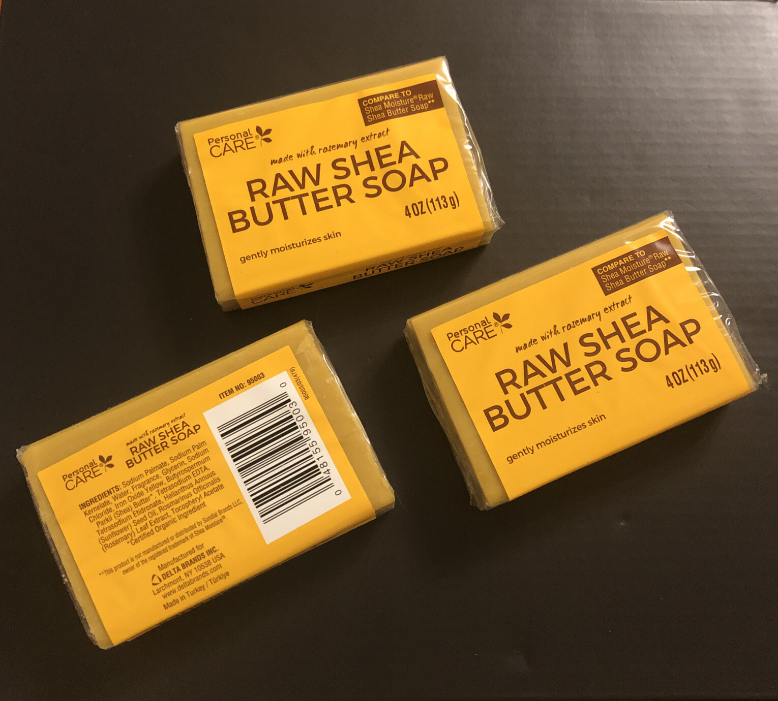 Raw Shea Butter Soap Moisturizes with Rosemary 4 oz Personal Care – Lot of 3