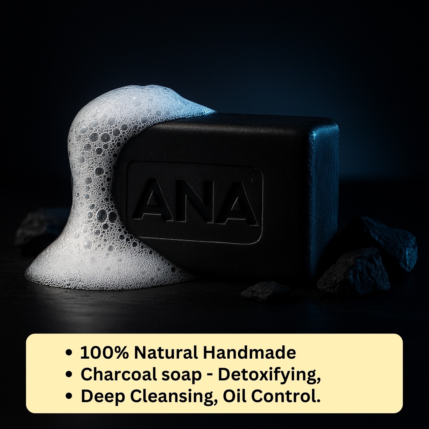 100% Natural Ingredients Handmade Charcoal Soap for Body and Face Wash Daily Use