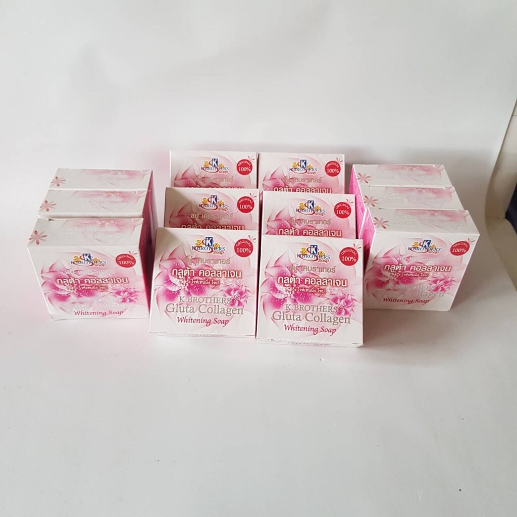 K.brothers gluta collagen soft & smooth Thai herbal whitening soap 60g. 6X