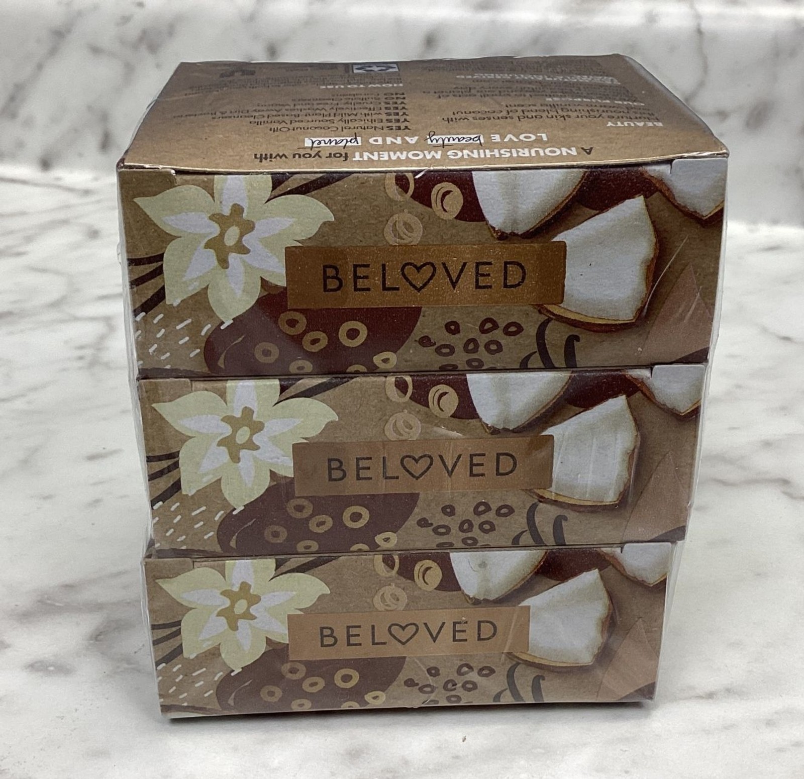 Beloved Heart Shaped Vegan Bar Soap Coconut & Warm Vanilla – 3 Pack