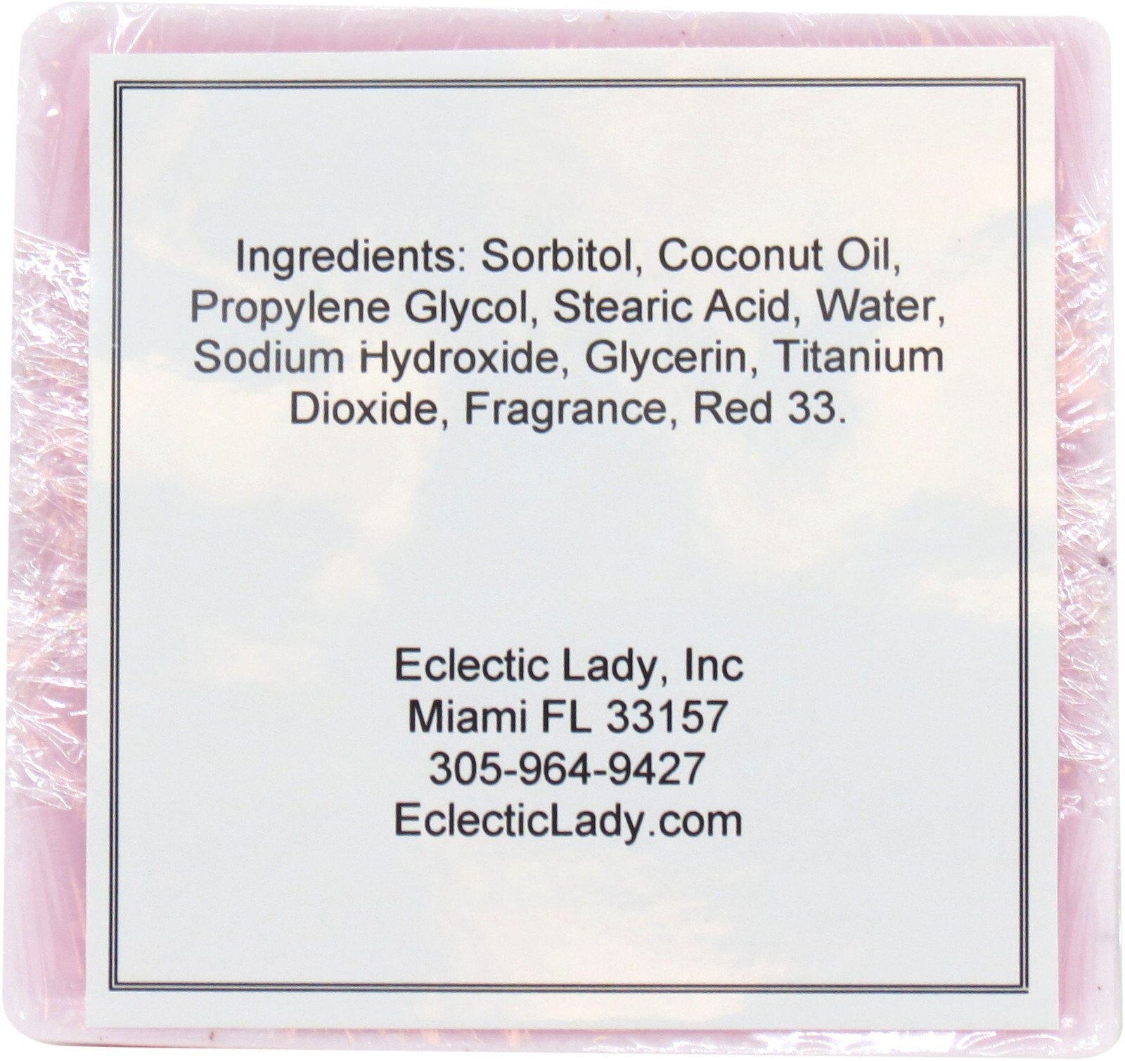 Cherry Blossom Glycerin Soap by Eclectic Lady, 4 oz Bar