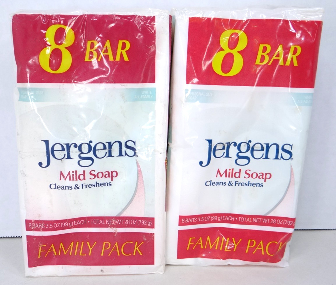 Jergens Mild Bar Soap 2 Family Packs Of 8 Tallowate Tallow 16 Bars Total Sealed
